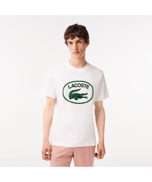 LACOSTE Mens(ラコステ　メンズ)/トーンオントーン ラコステグラフィック Tシャツ/ホワイト×グリーン