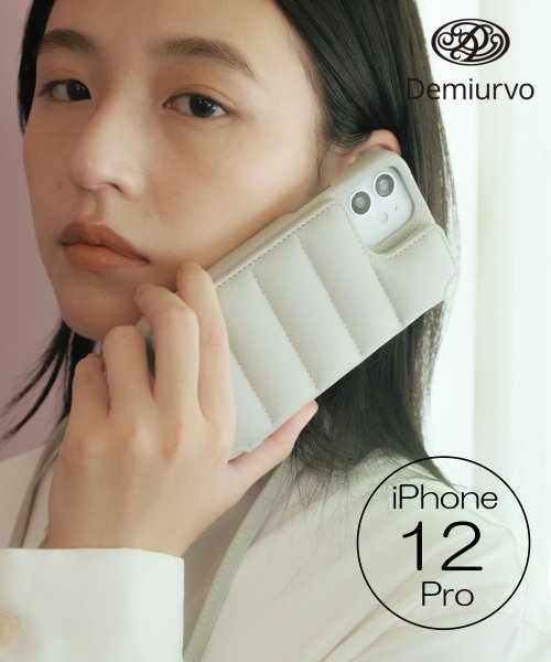Demiu(Demiu)/【Demiu / デミュ】BALLON iPhone12Pro/iPhone12 アイフォンケース 本革 リアルレザー ストラップ付/ホワイト