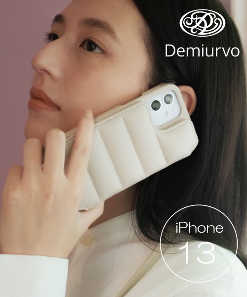 Demiu(Demiu)/【Demiu / デミュ】BALLON iPhone13 アイフォンケース 本革 リアルレザー ストラップ付/ベージュ
