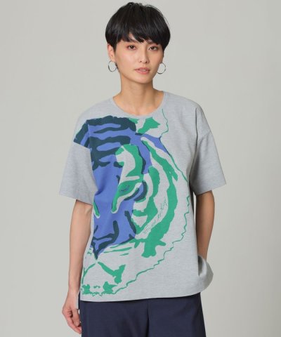 【接触冷感】【ウォッシャブル】グラフィカルビッグタイガープリントTシャツ