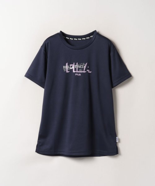 FILA(フィラ)/【ラン】保湿冷感 グラフィック Tシャツ レディース/ネイビー