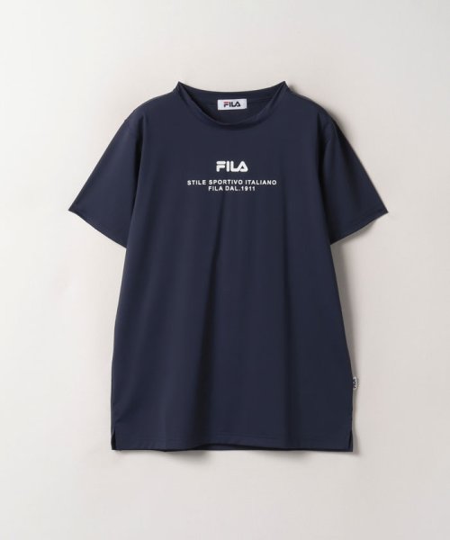 FILA(フィラ)/【ラン】接触冷感 ロゴプリント Tシャツ レディース/ネイビー