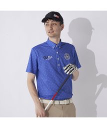 FILAGOLF(フィラゴルフ（メンズ）)/【ゴルフ】ECOカノコ ドットプリント半袖シャツ メンズ/ブルー