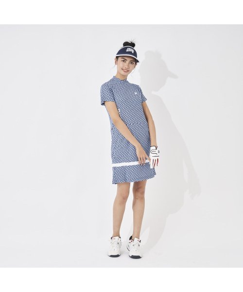 FILA GOLF(フィラゴルフ（レディース）)/【ゴルフ】ウエスト切り替えドロストモックネック半袖ワンピース レディース/ラベンダー