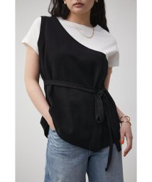 AZUL by moussy(アズールバイマウジー)/ONE SHOULDER BUSTIER TOPS/BLK