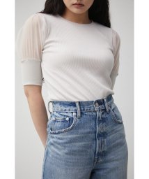 AZUL by moussy/SHEER SLEEVE PUFF TOPS/505296975