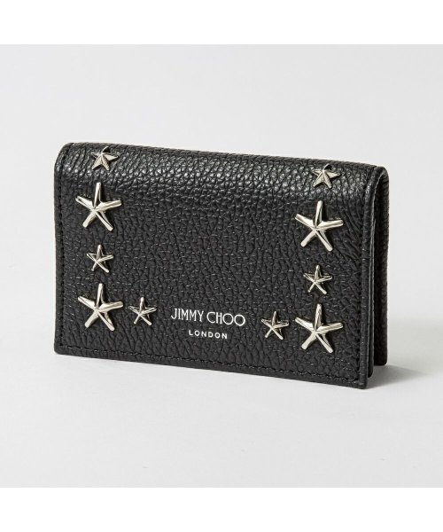 JIMMY CHOO(ジミーチュウ)/ジミーチュウ JIMMY CHOO NELLO UUF カードケース ネッロ メンズ レディース ファッション小物 ビジネス 無地 シンプル スリム スタースタ/ブラック