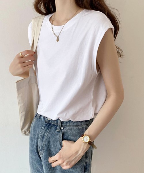 セール】ノースリーブカットソー レディース トップス 春服 夏 無地 10  