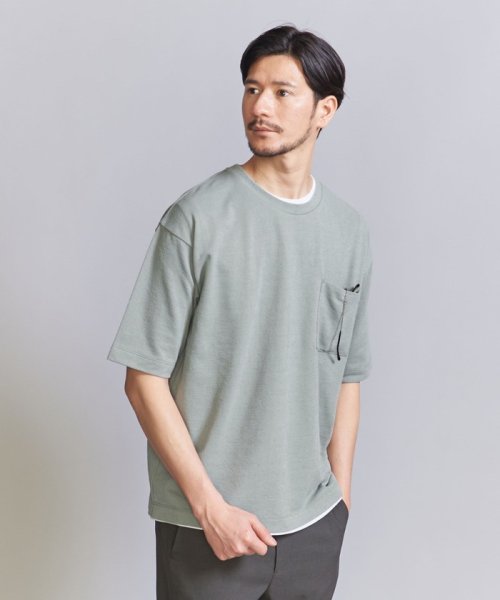 BEAUTY&YOUTH UNITED ARROWS(ビューティーアンドユース　ユナイテッドアローズ)/【WEB限定 WARDROBE SMART】レイヤード ラスター ジャガード クルーネック&ノースリーブ/LIME