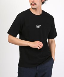 LUXSTYLE(ラグスタイル)/TRAP/U(トラップユー)hyggeプリント半袖Tシャツ/Tシャツ メンズ 半袖 ロゴ プリント ワンポイント クルーネック/ブラック
