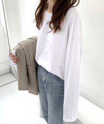 Dewlily(デューリリー)/オーバーサイズロングTシャツ レディース 10代 20代 30代 韓国ファッション/ホワイト