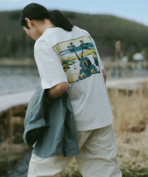 EKAL(EKAL)/『接触冷感』UKIYO－E LAKE T－SHIRTS/WHITE