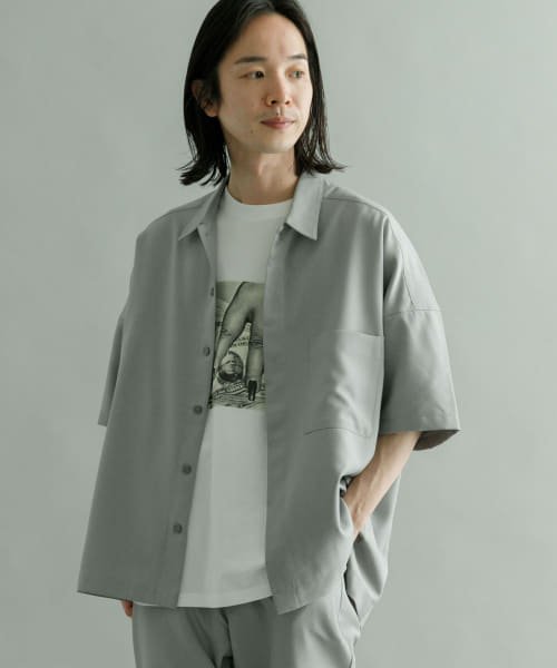 URBAN RESEARCH(アーバンリサーチ)/URBAN RESEARCH iD　Reflax LINEN LIKE SHIRTS/GRAY