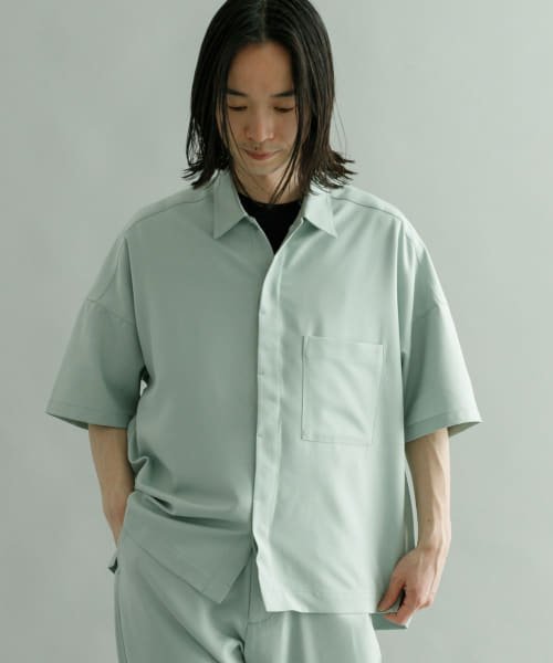 URBAN RESEARCH(アーバンリサーチ)/URBAN RESEARCH iD　Reflax LINEN LIKE SHIRTS/L.GREEN