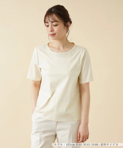 スパンコールデコＴシャツ【Leilian WHITE LABEL】