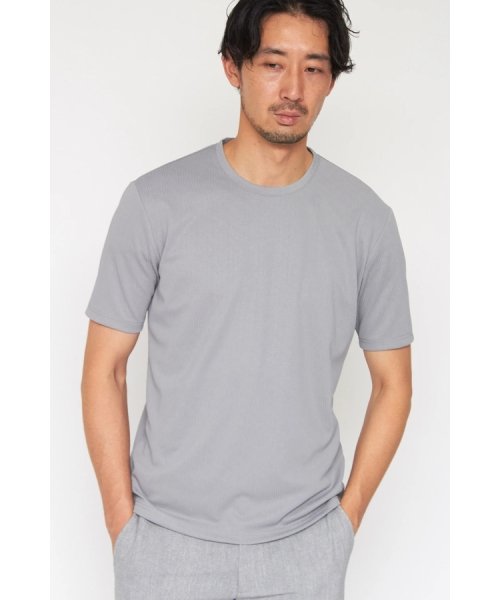 HIGH STREET(HIGH STREET)/HIGH STREET∴キカ柄JQクルーネック半袖Ｔシャツ/グレー