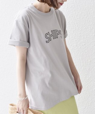 SHIPS WOMEN/* SHIPS ラウンド プリント ロゴ TEE ◇/505267017