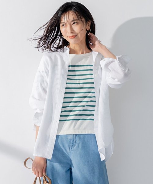 NIJYUSANKU(23区)/【CLASSY. 9月号掲載/WEB限定カラーあり】LIBECO ベーシック シャツ/ホワイト系