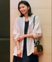 NIJYUSANKU（SMALL SIZE）(23区（小さいサイズ）)/【WEB限定カラーあり/洗える】LIBECO バンドカラー ビッグシルエット シャツ/ホワイト系