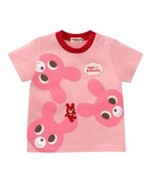 MIKI HOUSE HOT BISCUITS(ミキハウスホットビスケッツ)/ひょっこりキャラクター 半袖Tシャツ/ピンク