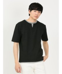 m.f.editorial/幾何学ジャガード キーネック 半袖 メンズ Tシャツ カットソー カジュアル インナー ビジネス ギフト プレゼント/505301126