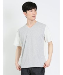 m.f.editorial/ケーブル切替 Vネック 半袖 メンズ Tシャツ カットソー カジュアル インナー ビジネス ギフト プレゼント/505301275