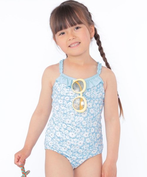 SHIPS KIDS(シップスキッズ)/SHIPS KIDS:90～130cm / フラワー スイム ワンピース/サックスブルー