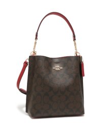 COACH/コーチ アウトレット ハンドバッグ ショルダーバッグ シグネチャー ブラウン レッド レディース COACH CA582 IMRVQ/505302812