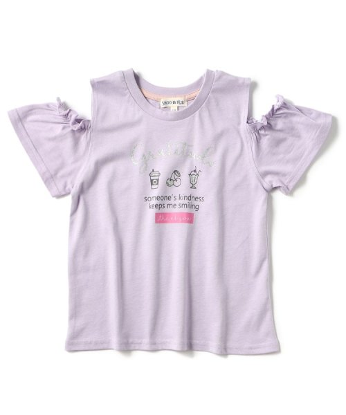 SHOO・LA・RUE(Kids) (シューラルーキッズ)/【110－140cm/接触冷感】肩開きデザインTシャツ/ライトパープル（081）