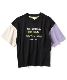 SHOO・LA・RUE(Kids) (シューラルーキッズ)/【110－140cm/接触冷感】袖配色ワイドTシャツ/ブラック（519）
