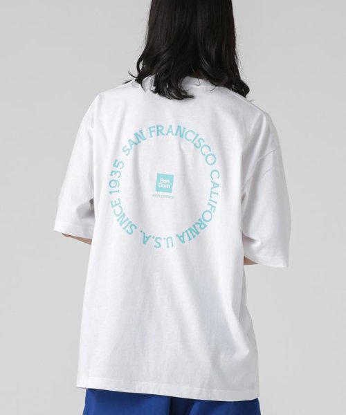 nano・universe(ナノ・ユニバース)/BEN DAVIS/BEN DAVIS別注バックサークルTシャツ/ホワイト