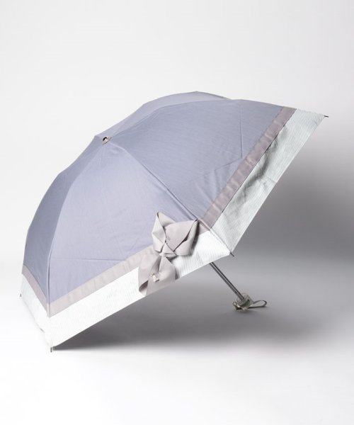 LANVIN en Bleu(umbrella)(ランバンオンブルー（傘）)/晴雨兼用折りたたみ日傘　ビジューリボン/スカイブルー