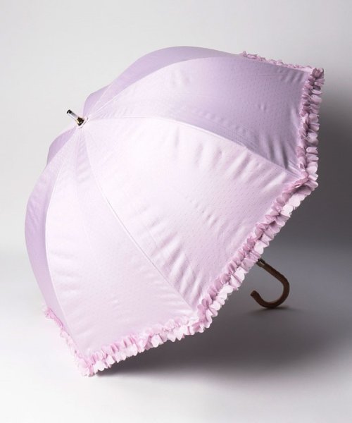 LANVIN en Bleu(umbrella)(ランバンオンブルー（傘）)/晴雨兼用日傘　ドビーフリル/ライトパープル
