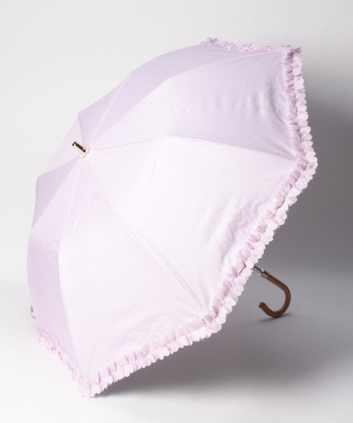LANVIN en Bleu(umbrella)(ランバンオンブルー（傘）)/晴雨兼用折りたたみ日傘　ドビーフリル/ライトパープル