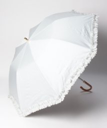 LANVIN en Bleu(umbrella)(ランバンオンブルー（傘）)/晴雨兼用折りたたみ日傘　ドビーフリル/ライトグレー