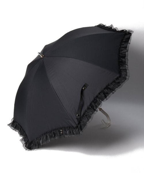 LANVIN en Bleu(umbrella)(ランバンオンブルー（傘）)/晴雨兼用日傘　オーガンジーフリル/ブラック