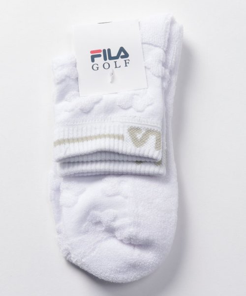 FILA GOLF(フィラゴルフ（レディース）)/【ゴルフ】TC消臭持続糸 花柄 アンクルソックス　レディース/ホワイト