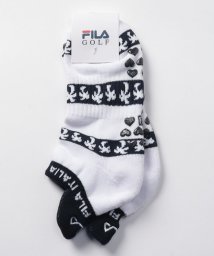 FILA GOLF(フィラゴルフ（レディース）)/【ゴルフ】TC消臭持続糸 ヤシの木ボーダー柄 スニーカーソックス レディース/ホワイト