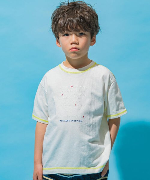 WASK(ワスク)/【速乾】ロゴプリントBIGTシャツ(100~160cm)/オフホワイト