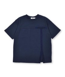 WASK(ワスク)/【接触冷感】配色プリントロゴテープTシャツ(100~160cm)/ネイビー