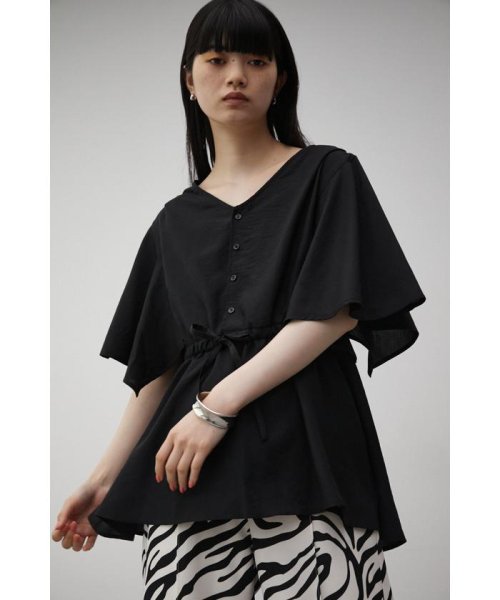 AZUL by moussy(アズールバイマウジー)/FLARE SLEEVE PEPLUM BLOUSE/BLK