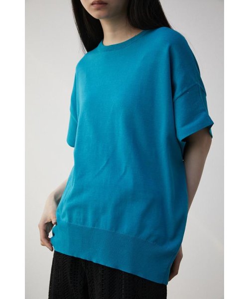 AZUL by moussy(アズールバイマウジー)/CREW NECK LOOSE KNIT/BLU