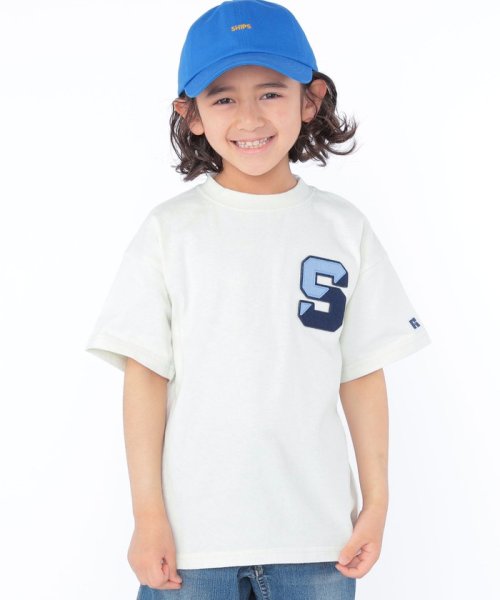 SHIPS KIDS(シップスキッズ)/【SHIPS KIDS別注】RUSSELL ATHLETIC:100～160cm / ロゴ TEE/ホワイト