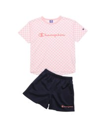 MAC HOUSE(kid's)(マックハウス（キッズ）)/Champion チャンピオン Tシャツ＆ショートパンツセットアップ CK－XSW05－EC/ピンク