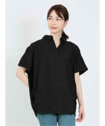 m.f.editorial(エムエフエディトリアル)/リネン混 半袖シャツチュニック レディース シャツ カットソー トップス ブラウス カジュアル インナー ビジネス ギフト プレゼント/ブラック