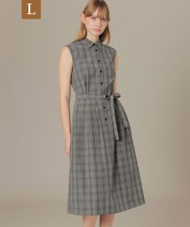 MACKINTOSH LONDON(MACKINTOSH LONDON Lサイズ)/【L】ラインチェックコットンワンピース/グレー