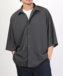 LUXSTYLE/ドルマンスリーブ半袖BIGシャツ/半袖シャツ メンズ 5分袖 オーバーサイズ ドルマンスリーブ ビッグシルエット 無地 とろみ/505305425