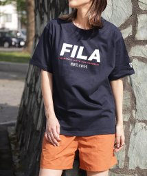 ZIP FIVE(ジップファイブ)/高密度韓国風センターロゴプリントTシャツ/ネイビー