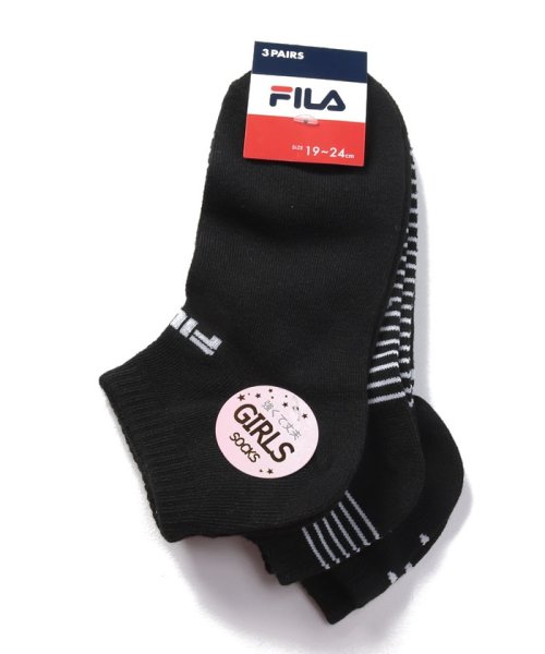 FILA socks Kids(フィラ　ソックス　キッズ)/【キッズ】ショートソックス 3足組 ガールズ/その他1