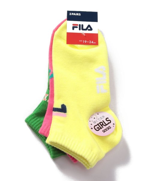 FILA socks Kids(フィラ　ソックス　キッズ)/【キッズ】カラーショートソックス 3足組 ガールズ/その他1
